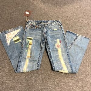New True Religion Destroyed Style Flare Jeans